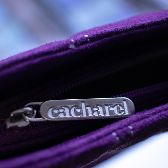 Cacharel Purple Sueded Hand Bag - Picture 2 of 7